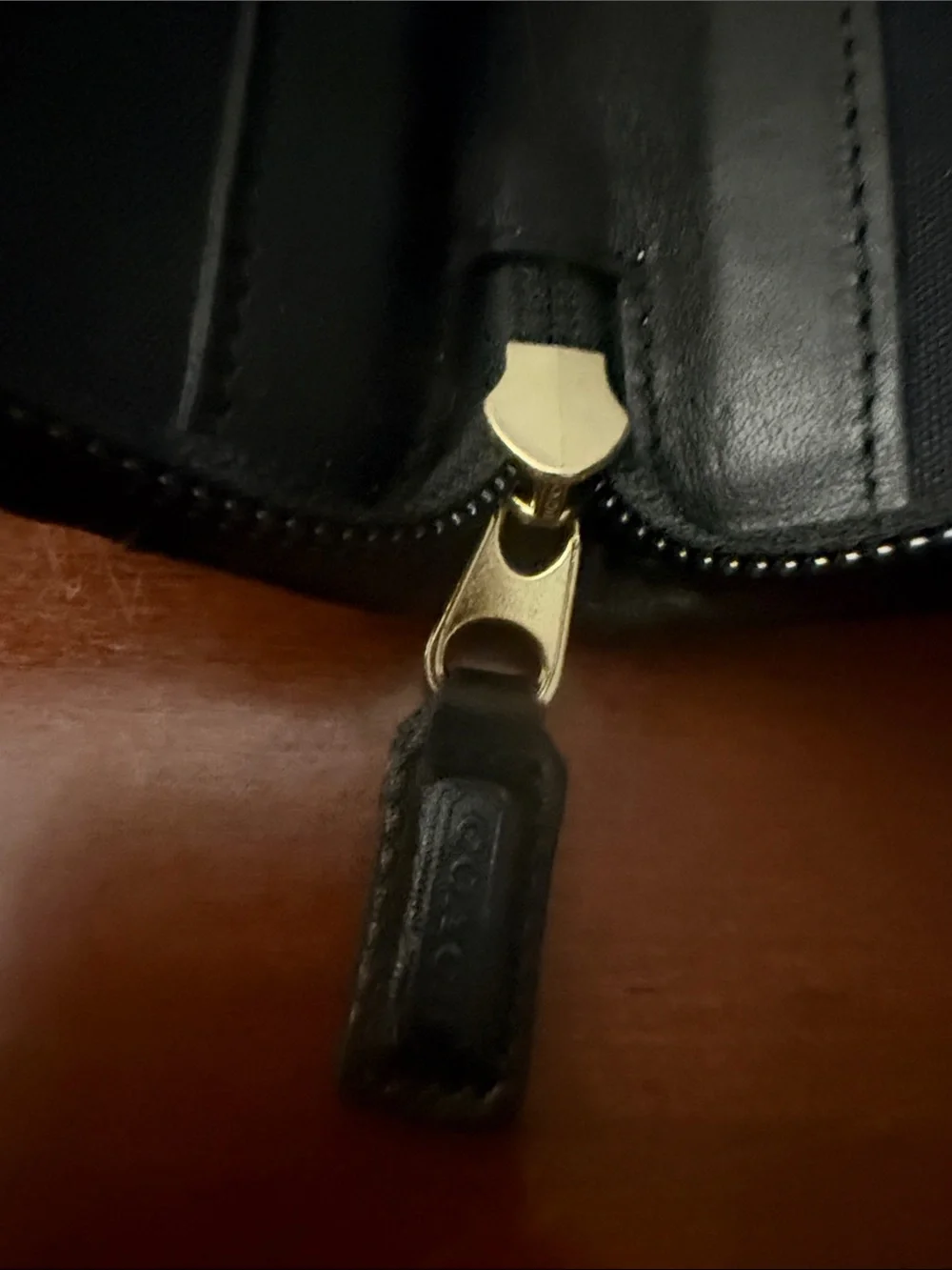 Coach Black Leather Tie Case